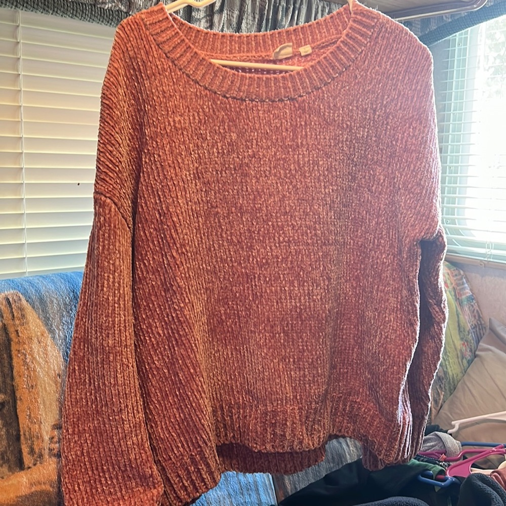 Pink velvety sweater